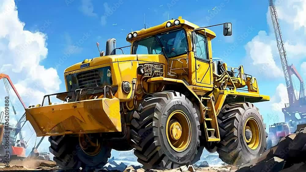 large yellow bulldozer is parked on a construction site large yellow bulldozer is parked on a construction site