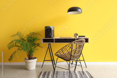 Interior of office with wor...