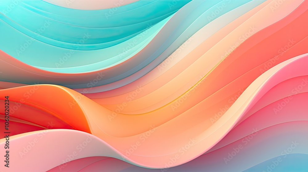 Fototapeta premium Wavy backgound made of plastic. Dynamic backdrop for graphic design. Abstract background.