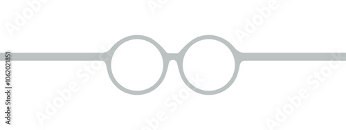 Minimalist eyeglasses icon, representing modern and nerdy eyewear style, flat vector illustration, simple frame with round lenses, ideal for eyewear, eye, and accessory