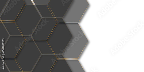Abstract Banner background vector. Modern geometric shapes wallpaper design. geometric mesh cell Science Technologic Hexagonal Pattern Light Conceptual Illustration and website, banner design. 