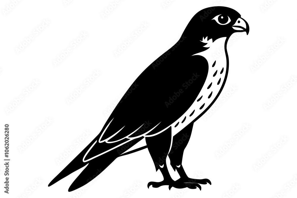 Falcon Silhouette, Falcon Bird Vector, Falcon Black Silhouette Vector isolated on a white background Falcon Silhouette, Falcon Bird Vector, Falcon Black Silhouette Vector isolated on a white background