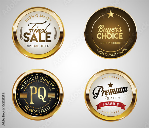 Luxury golden badges and labels retro vintage design