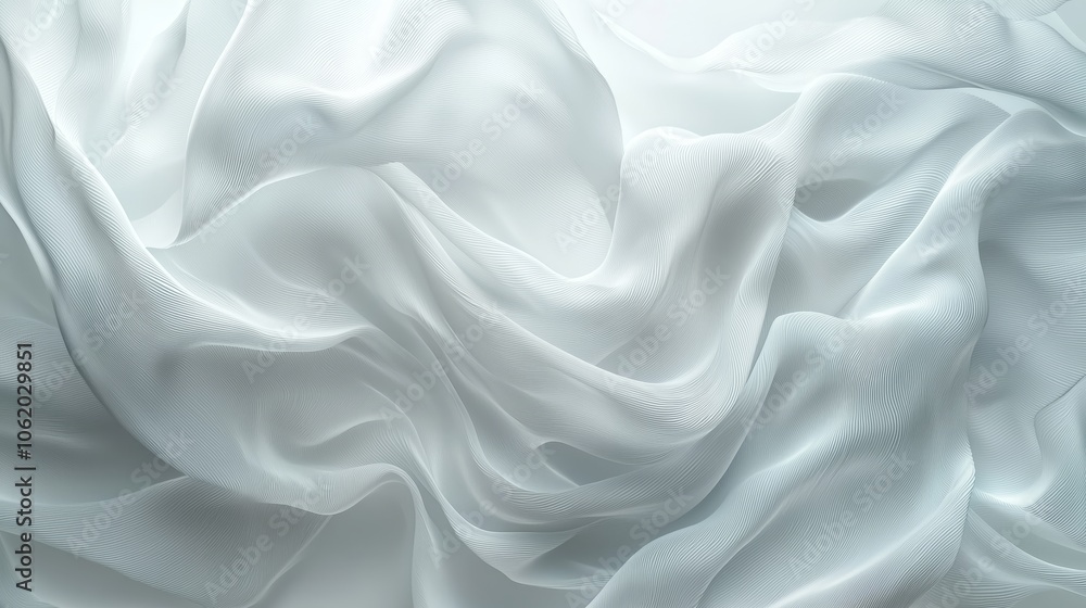Obraz premium Translucent White Wave Pattern on Pure Background
