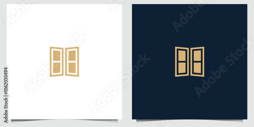 Glass service company icon of window and construction works