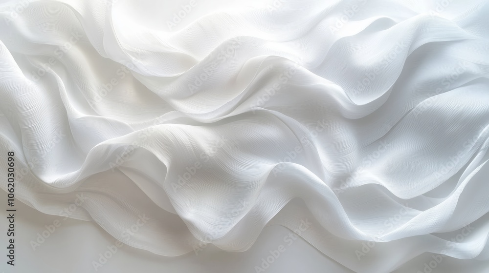 Obraz premium Elegant White Waves on a Light Background