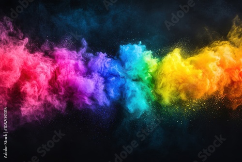 Explosion of vibrant pigment on black background