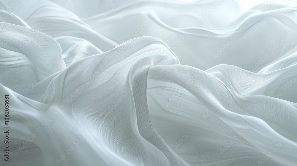 Obraz premium Elegant Wavy Patterns on White Backdrop