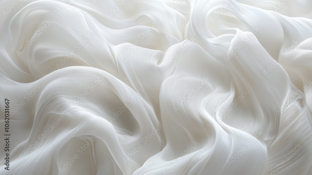 Obraz premium Light White Fabric with Subtle Wave Design