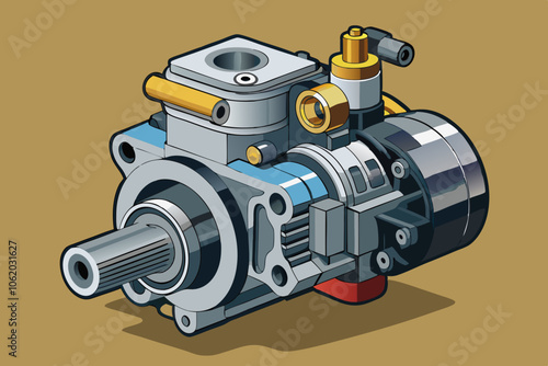 Vehicle Power Steering Pump vector art illustration