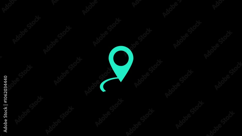location icon map animation on black background. location icon map animation on black background.