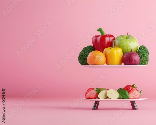 Nutritional balance for wellness, chronic condition support, 3D illustration photo