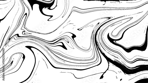 Beautiful abstract wallpaper. Black and white liquid texture. Hand drawn marbling illustration. Abstract vector background. Monochrome marble pattern.