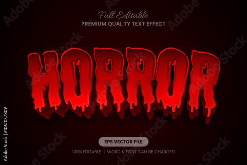 Horror Red editable text effect, perfect for scary, intense designs. font graphic style ideal for Halloween themes, posters, logos, and branding projects