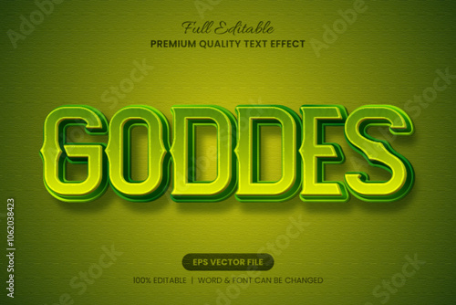 Goddess Green editable text effect, font graphic style Perfect for logos, posters, and branding. Easily customizable for a standout, vibrant style