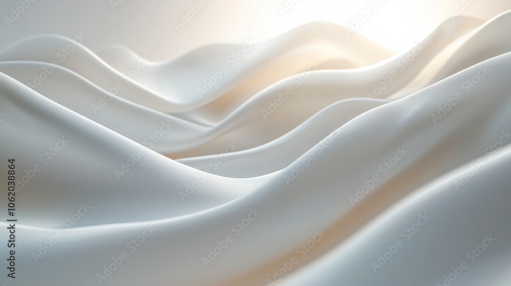 Obraz premium Smooth White Waves on Minimalist Background