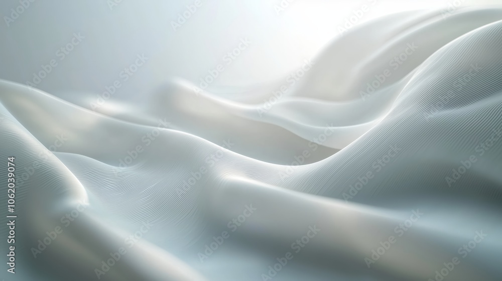 Obraz premium Abstract Light Wave Patterns on White Fabric