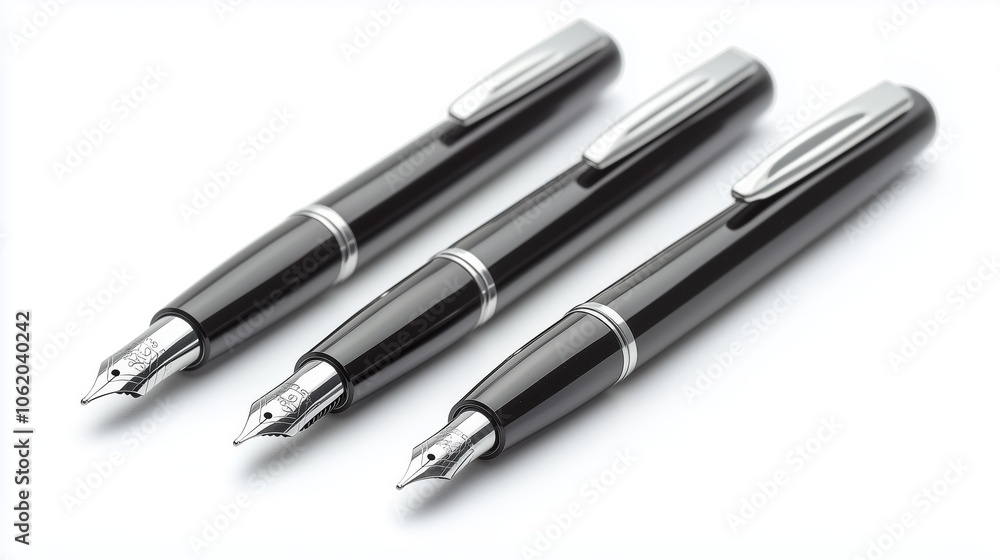 Set of Three Ballpoint Pens in Black Set of Three Ballpoint Pens in Black