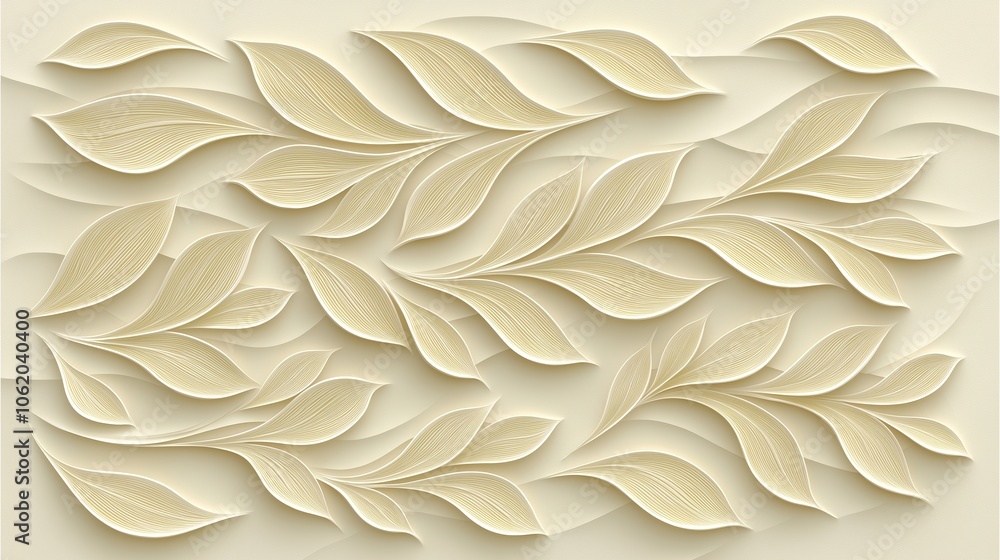 Beautiful, intricate design of leaves that are arranged in a way that creates a sense of movement and flow. The leaves are made of paper and appear to be delicate and fragile Beautiful, intricate design of leaves that are arranged in a way that creates a sense of movement and flow. The leaves are made of paper and appear to be delicate and fragile