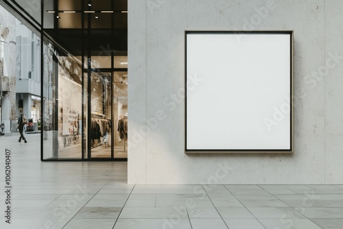 Blank billboard poster mockup in the shopping mall. Empty advertising billboard mockup.