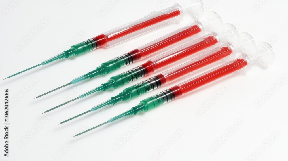 Precision pipettes and disposable tips in a detailed arrangement on a sleek white lab table, set against a clear background Precision pipettes and disposable tips in a detailed arrangement on a sleek white lab table, set against a clear background