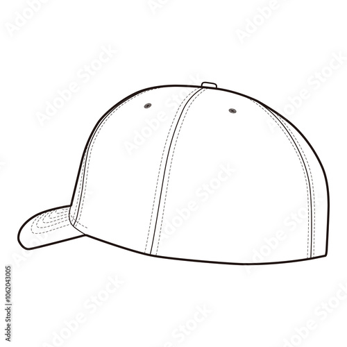 Duplicate angled side-back view of six-panel baseball cap with curved visor and stitching details.
