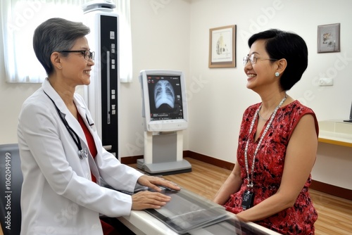 doctor hospital female man senior elderly active medical x-ray x ray radiology lung chest diagnisis disease health medicine healthcare clinic office