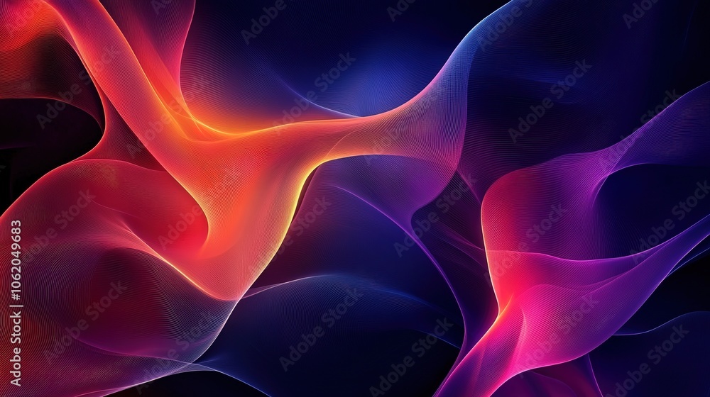 Obraz premium Elegant dark abstract background with smooth lines and subtle light effects, design material, perfect for a minimalist high resolution wallpaper