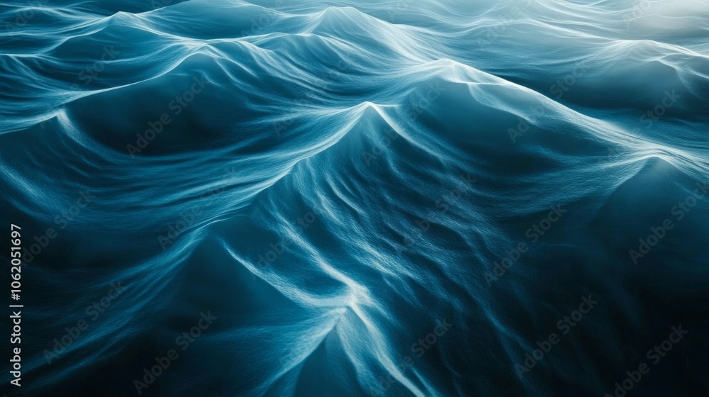 Fototapeta premium Abstract modern blue wave fluid background