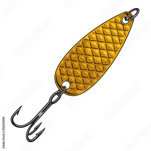 Patterned fishing lure with hook