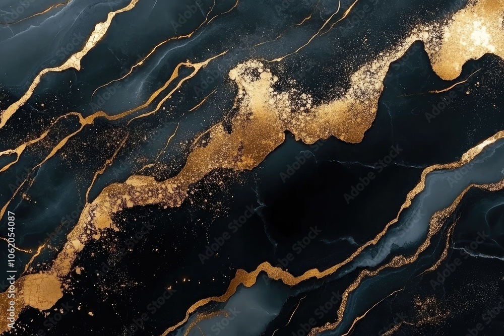 Abstract Black and Gold Swirling Liquid Marble Pattern Abstract Black and Gold Swirling Liquid Marble Pattern