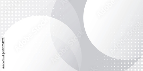 White geometric abstract background overlap layer on bright space with lines effect decoration. Modern graphic design element circles style concept for banner.