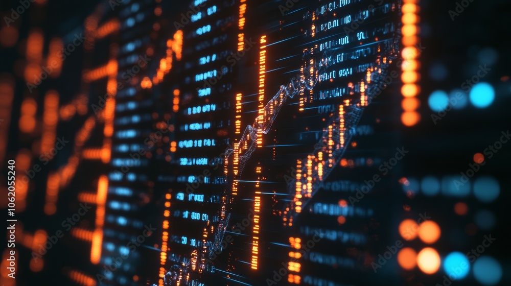 Obraz premium Business analysis big data screen and ai economic tech