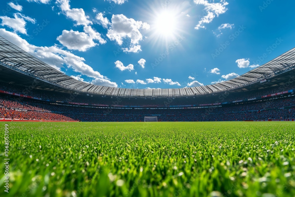 Fototapeta premium Stadium in depth from the grass photo
