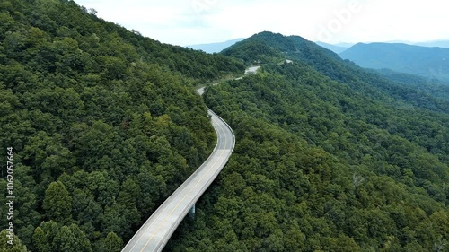 Mountain road drone footage