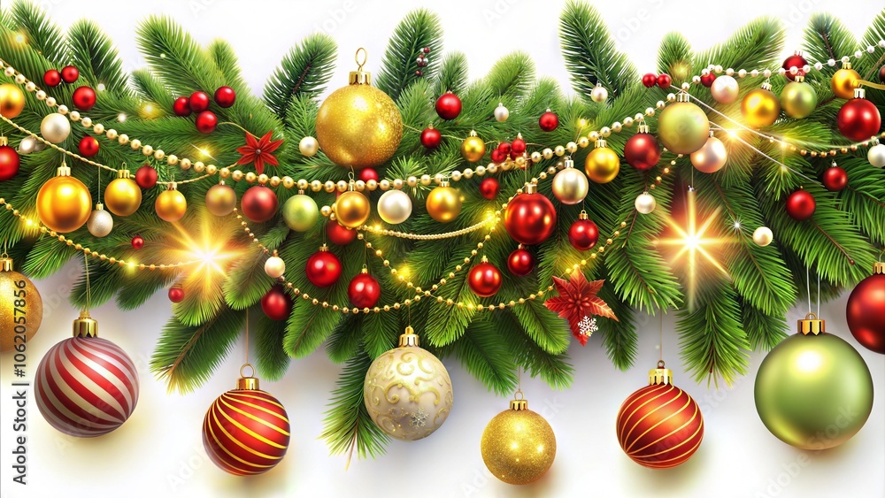 Christmas tree decorations ornament top view background Christmas tree decorations ornament top view background