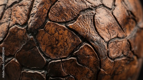 Close-up of Cracked and Textured Brown Surface