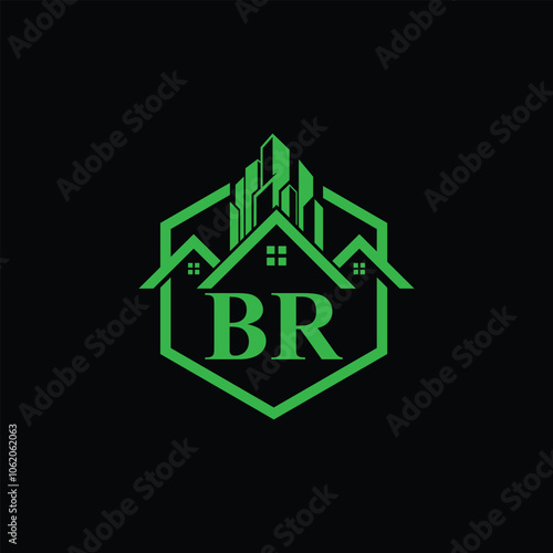 Modern Real Estate Logo With Letter BR