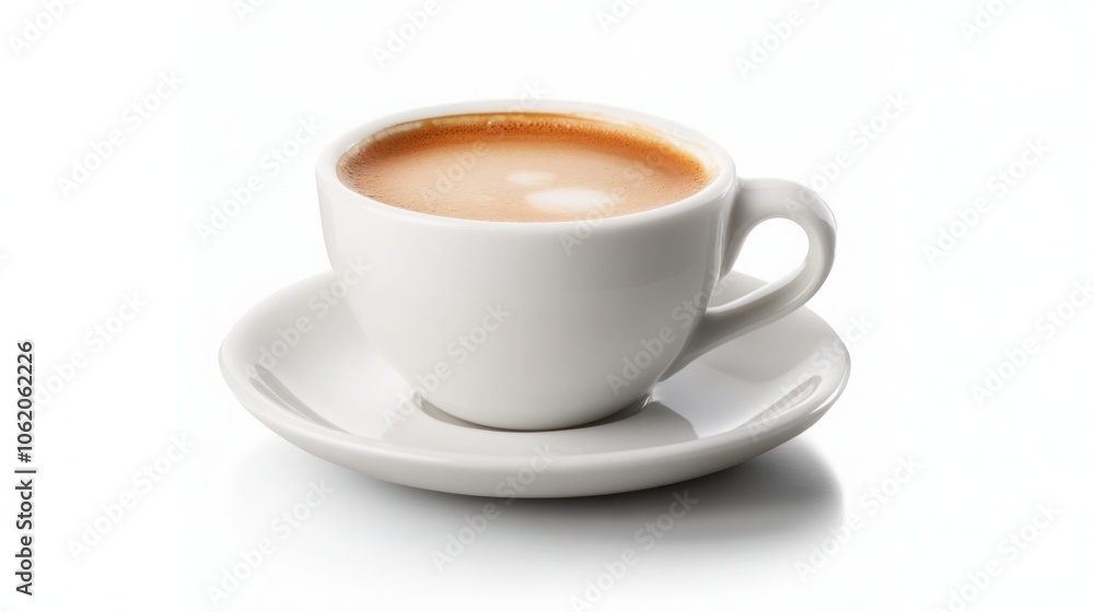 Espresso shot in a small cup, with rich crema on top, strong and bold coffee Espresso shot in a small cup, with rich crema on top, strong and bold coffee