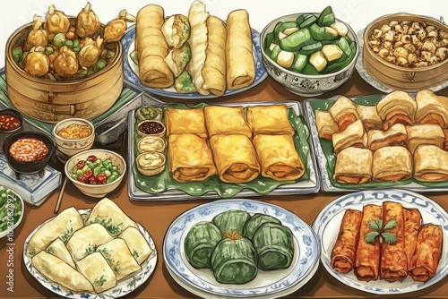 Cartoon Chinese Food illustratiion photo