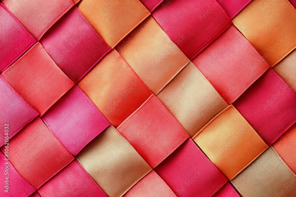 Square fabric abstract background in red tones Square fabric abstract background in red tones