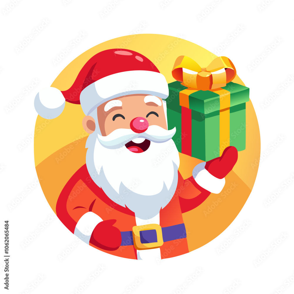 Santa Claus with a Gift Box Cartoon Illustration
Santa Claus with a Gift Box Cartoon Illustration