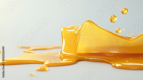 Collection of sweet honey spill drip on isolate transparency background photo