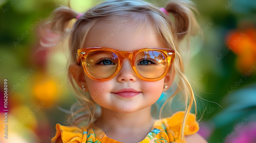 Cute Little Girl Wearing Sunglasses Illustration Cute Little Girl Wearing Sunglasses Illustration