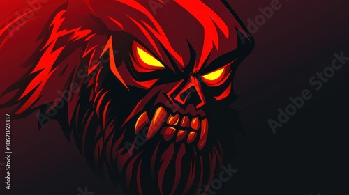 Wallpaper Mural Illustration gaming mascot angry skull monster head logo design E-Sport background wallpaper AI generated image Torontodigital.ca