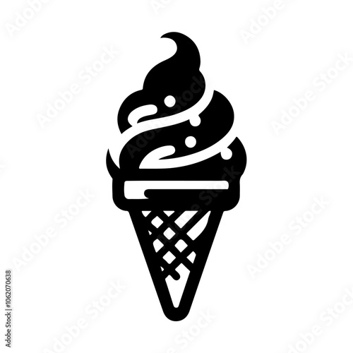 Ice cream logo silhouette vector, Ice cream silhouette vector icon illustration