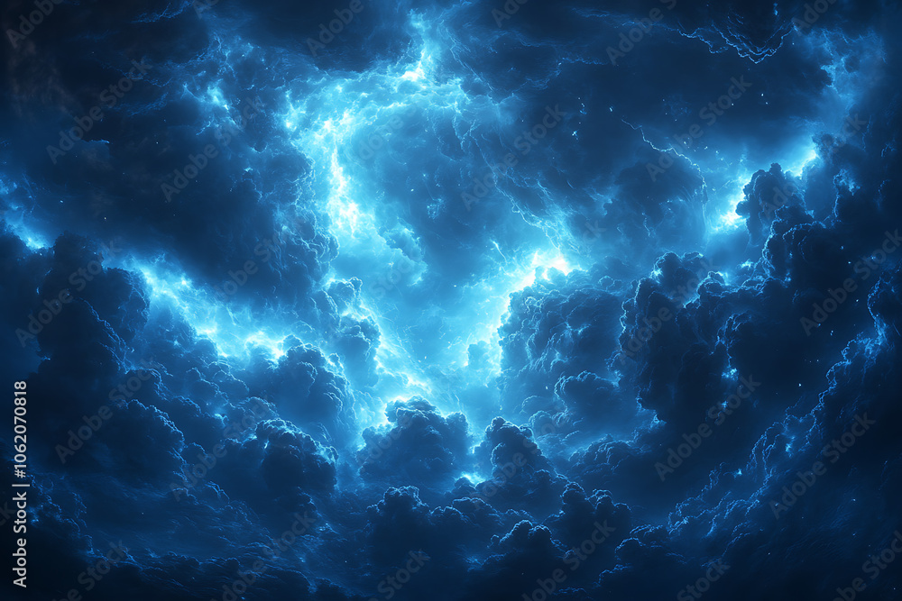 Dark blue stormy sky with dramatic, intense clouds and deep shadows, capturing the powerful and moody atmosphere of an approaching thunderstorm.
Dark blue stormy sky with dramatic, intense clouds and deep shadows, capturing the powerful and moody atmosphere of an approaching thunderstorm.