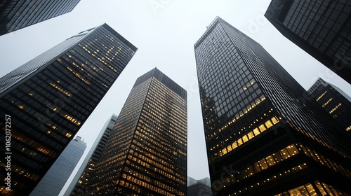 Skyscrapers that create intricate patterns when viewed from below.