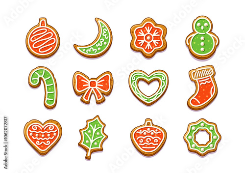 Collection Of Christmas Gingerbread Cookies Showcasing Snowflakes, Candy Canes, Stockings And Festive Decorations