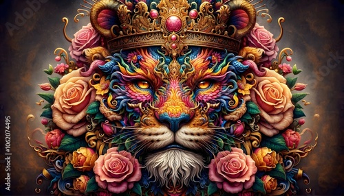 Wallpaper Mural "Realeza Metamórfica: La Esencia del León y el Dragón" Torontodigital.ca